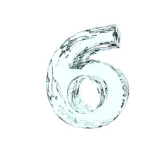 die zahl sechs aus eis