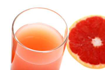 Closeup Pink Grapefruit Juice