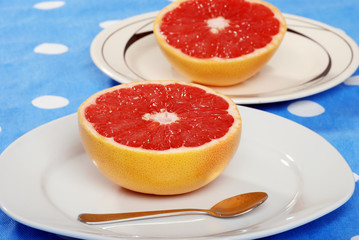 grapefruit on a plate