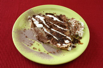 pancake speciality with chocolate