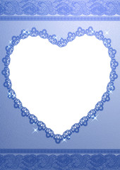 ハートのレースのメッセージカード