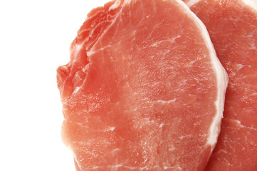 pork chops isolated on white background