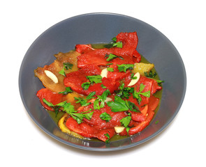 piatto peperoni gialli e rossi