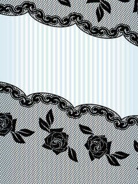 Diagonal black French lace background