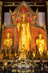 Buddha image in Thailand, Wat Jedi Lanng, Chiang Mai, Thailand