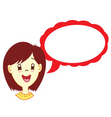 Girl With Dialog Balloon