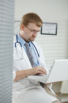 Male doctor in office