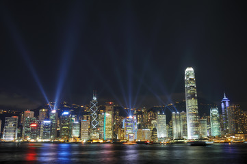 Fototapeta na wymiar Interaktywne światła pokazać w Hong Kongu