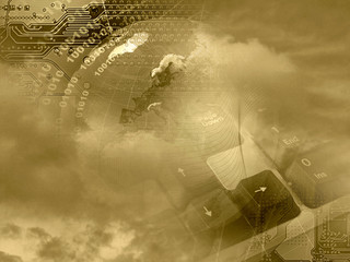 Electronic collage (sepia)