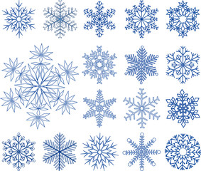 Set  snowflakes vector