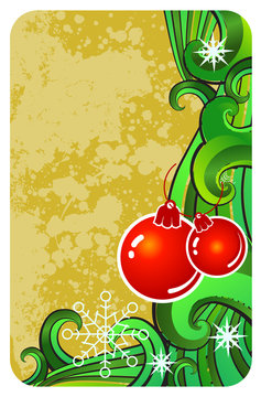vector christmas background with christmas balls on it