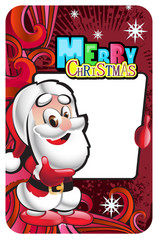 vector santa claus postcard with a greeting sign