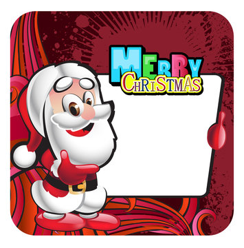 vector santa claus postcard with a greeting sign