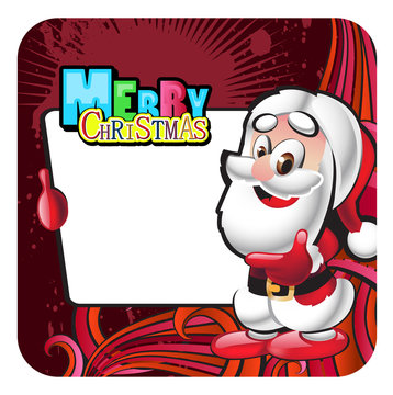 vector santa claus postcard with a greeting sign