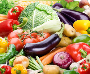 Colourful bright background consists of different vegetables