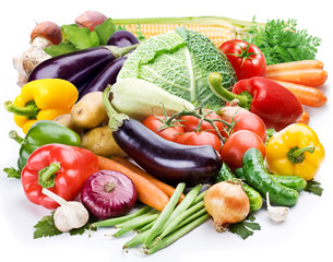 Vegetables on a white background