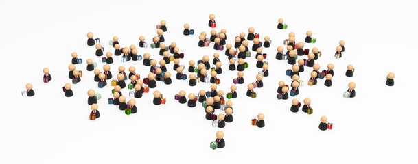 Business Symbols, Crowd with Gifts
