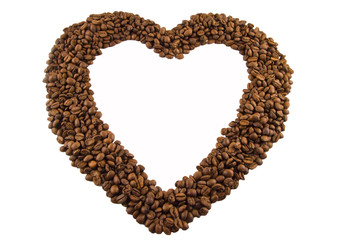 Coffee bean love heart