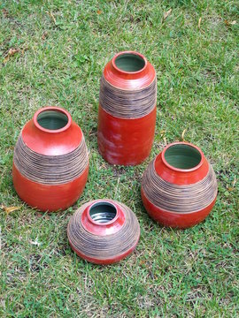 Red vases
