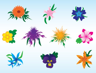 Flower icons set