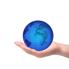 Globe in human hand