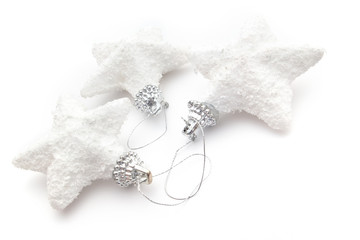 Fototapeta premium three white christmas stars