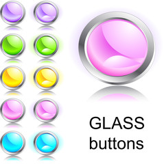 Set of glass buttons