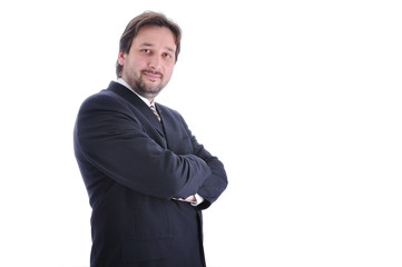 Young attractive man in business suit, isolated