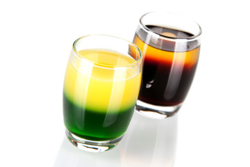 Shot cocktail collection: Green and Gold and Cockroach