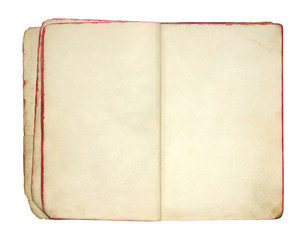 Naklejka premium Open old blank book with clipping path