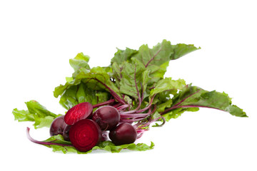 healthy fresh beetroot with leaves