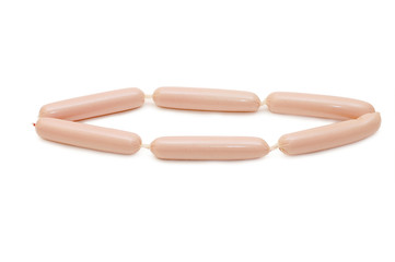 Fresh sausages isolated on white background