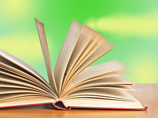 Open book on desk