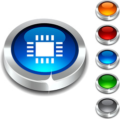 Cpu 3d button set. Vector illustration