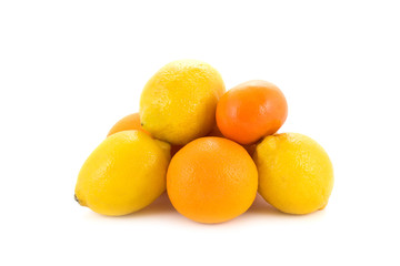 fresh fruits isolated on white