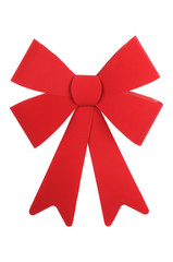 Big Red Christmas Bow White Isolated Background
