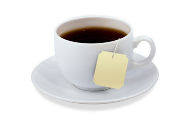 A cup of coffee carved on a white background