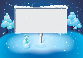 Billboard in winter night