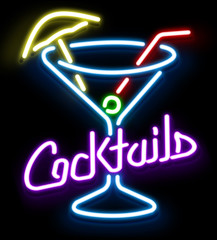 Neon Cocktail Glass
