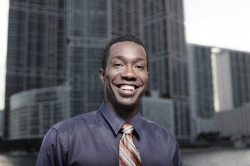 African American businessman smiling