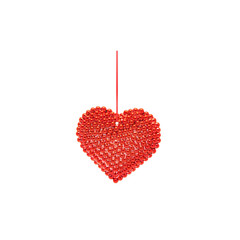 Christmas Heart with Red Ribbon