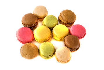 Assortment of traditional French macaroon cookies