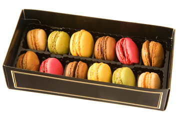 Assortment of traditional French macaroon cookies