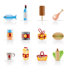 Shop, food and drink icons 1 - vector icon set