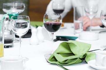 Wine glasses on the table - shallow depth of field