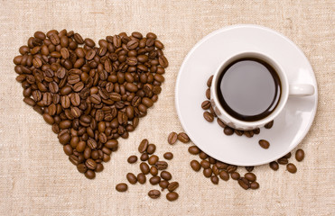 Heart and coffee