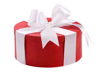 Red box, White bow and ribbon