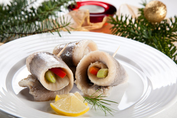 Marinated herring fillets