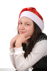 Girl in Santa hat
