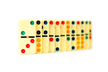 Colourful dominoes isolated on the white
